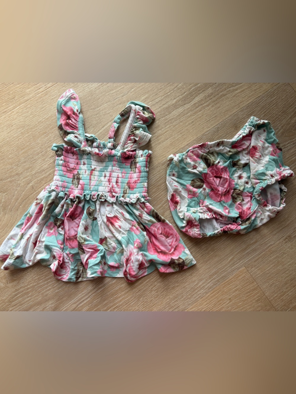 Briana Smocked Baby Doll Bunnie set